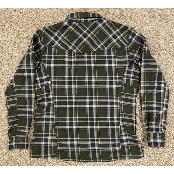 Simms Flannel Shirt Mens‎ Small Green Blue Plaid Long Sleeve Outdoor Hiking - Picture 4 of 9